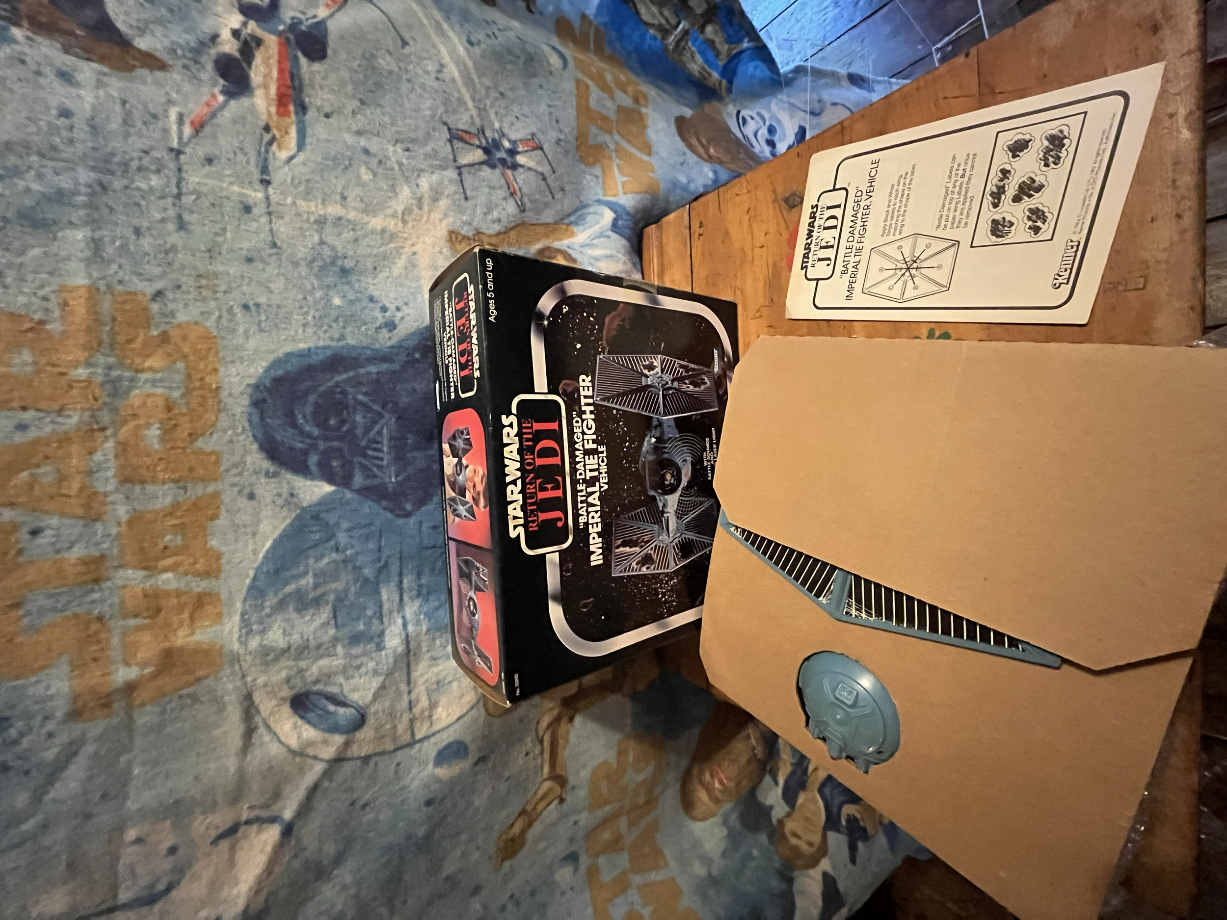 Vintage Star Wars Kenner Battle damaged Tie fighter. complete, boxed with inserts and instructions. 
