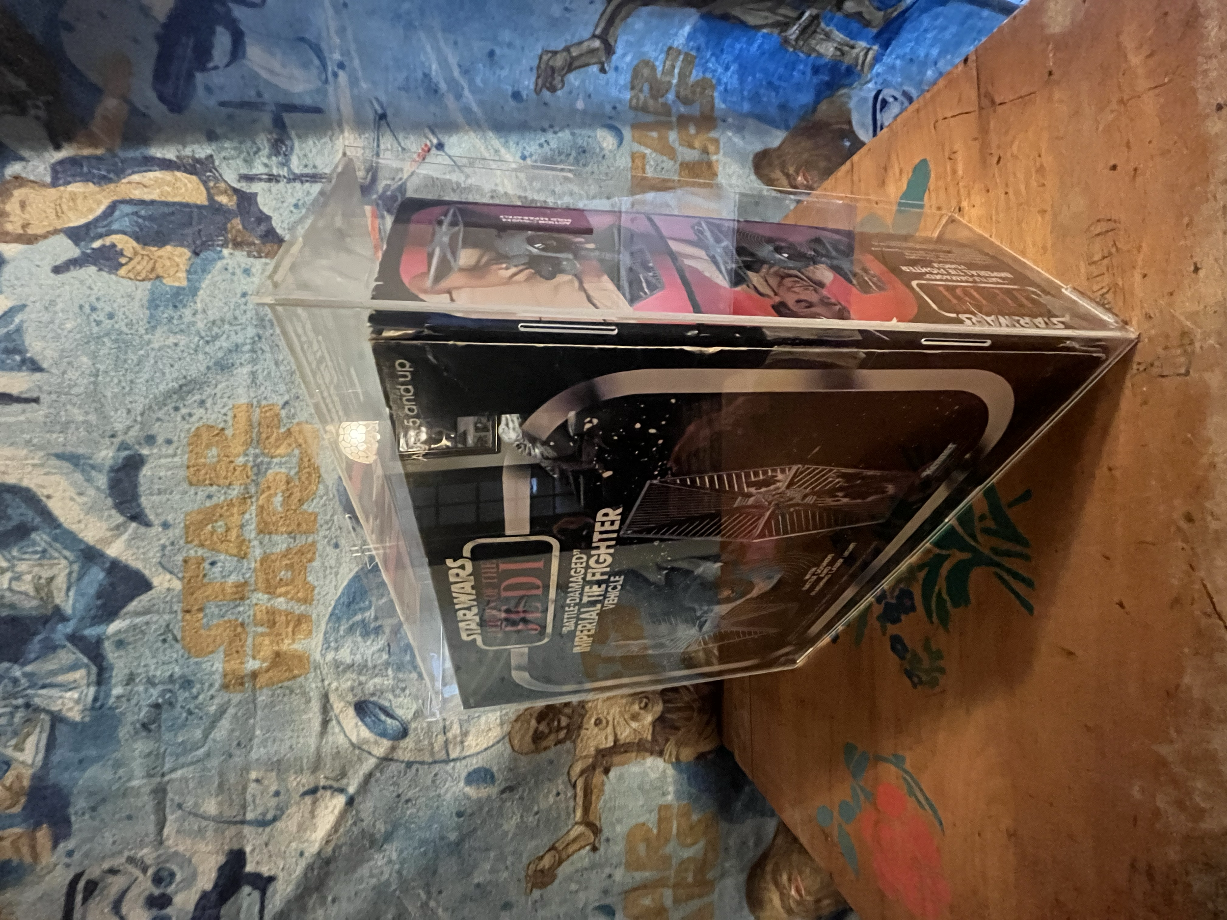 vintage Star Wars Kenner boxed battle damaged tie fighter side view