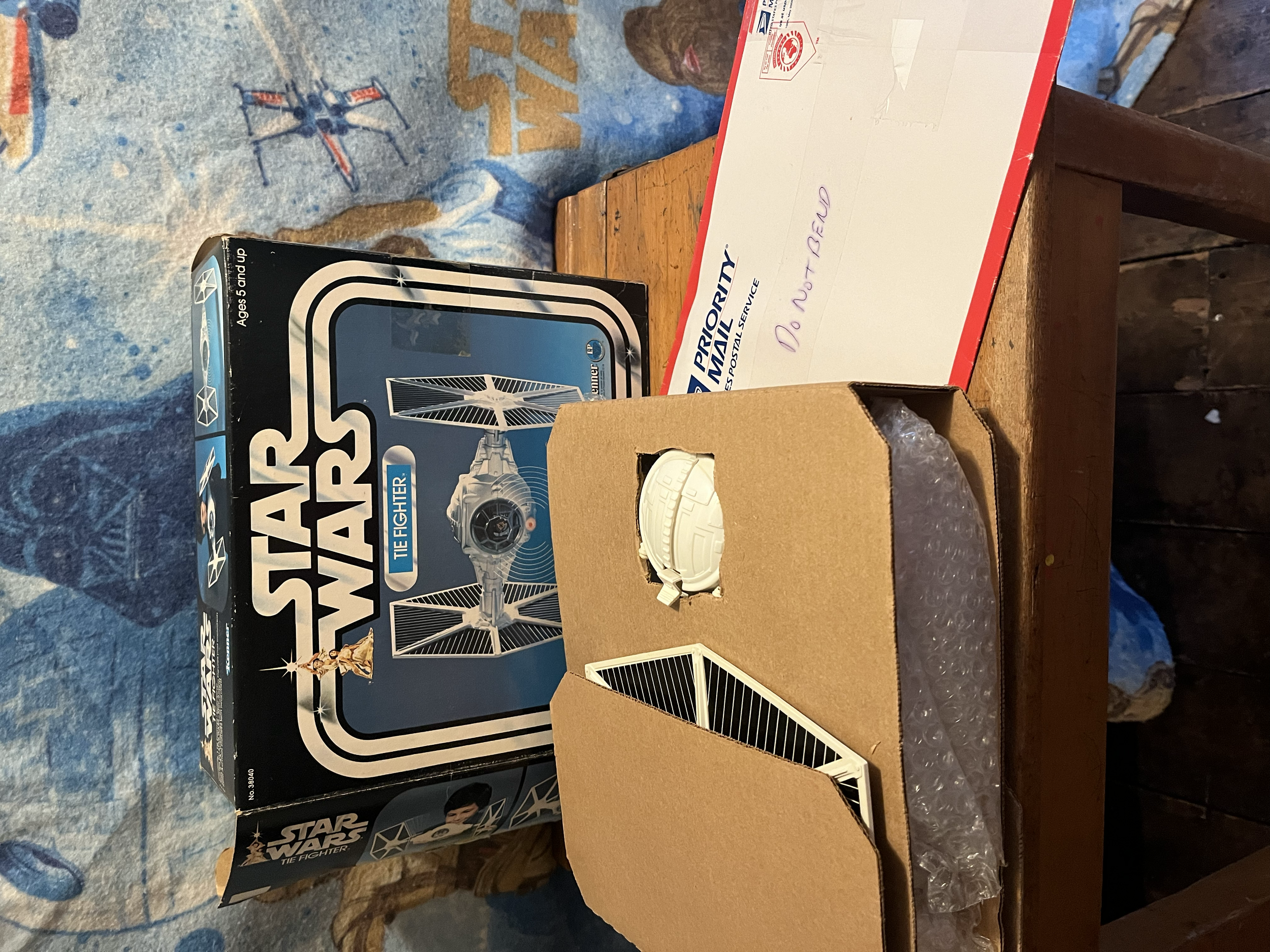 Vintage Star Wars Kenner Imperial white Tie fighter complete and boxed with paperwork and inserts released in 1978