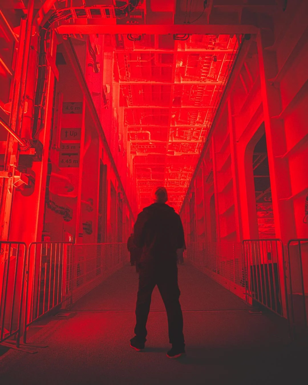 Night photography on Hobart's waterfront during Dark Mofo