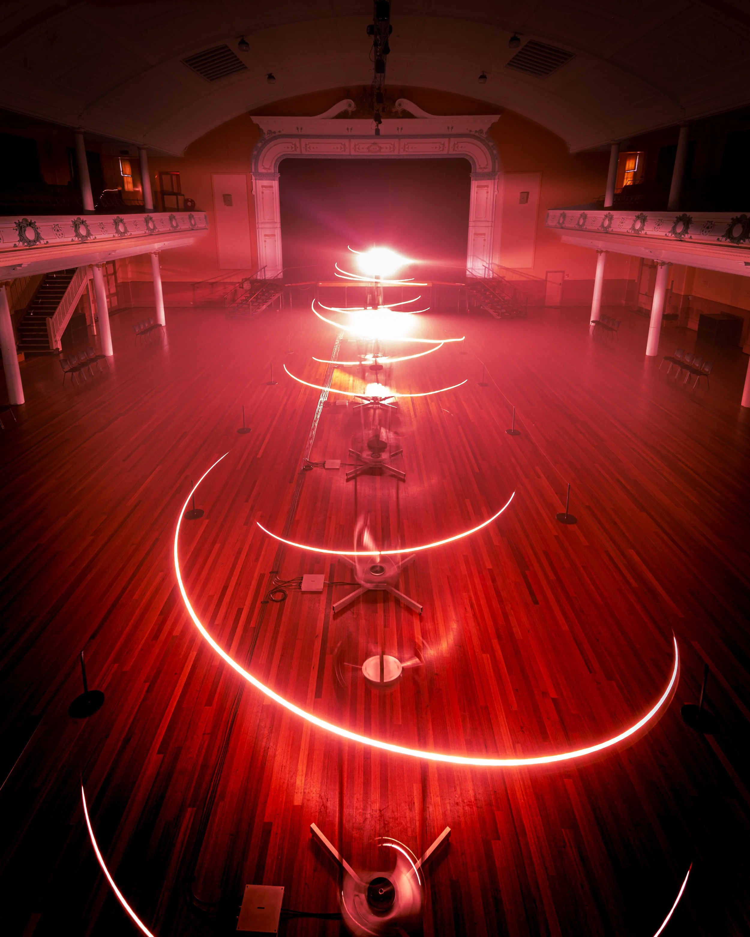 Dark Mofo installation lighting Hobart at night