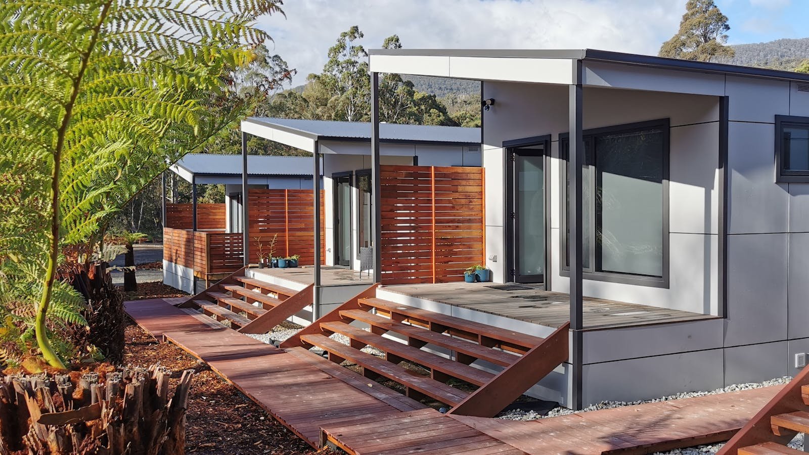 Self contained pod accommodation at Mt Field Retreats