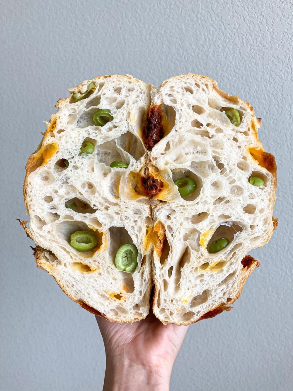 Artisan Olive & Sun-Dried Tomato Sourdough Bread