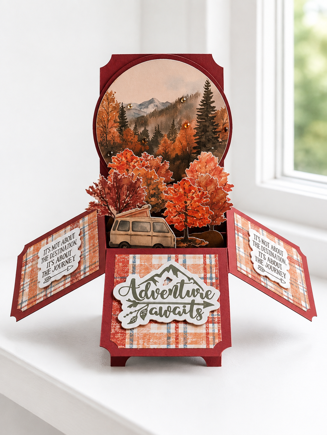 Campervan Card, Autumn Woodland For Travel lovers