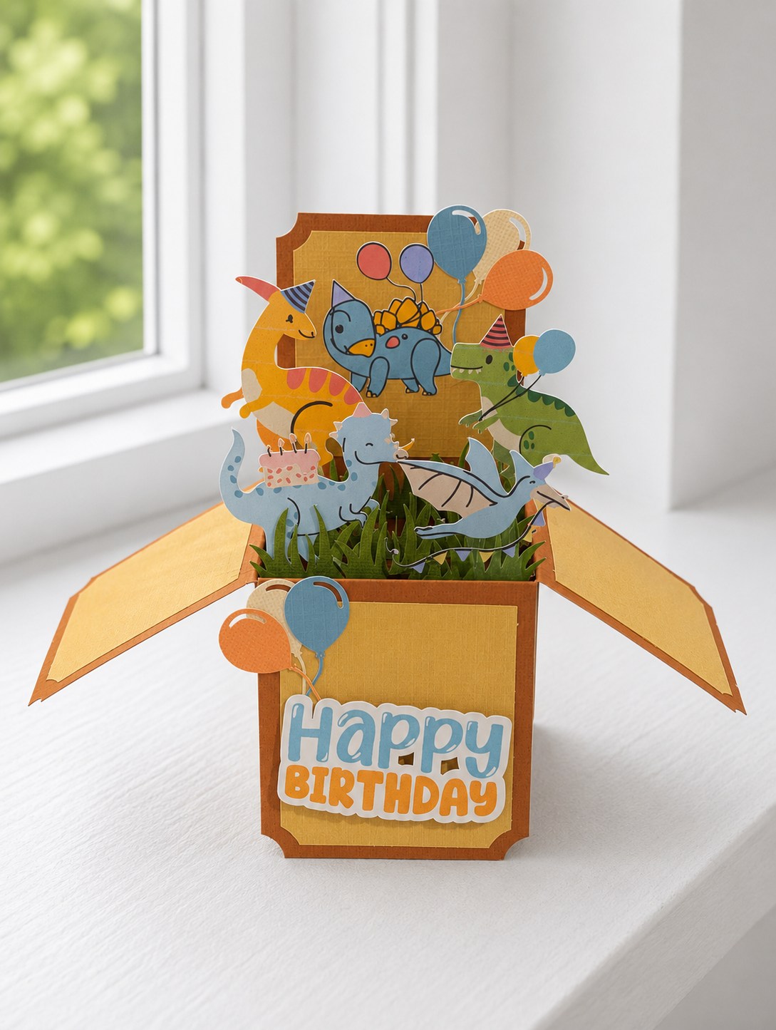 Handmade Dinosaur Pop-Up Birthday Card