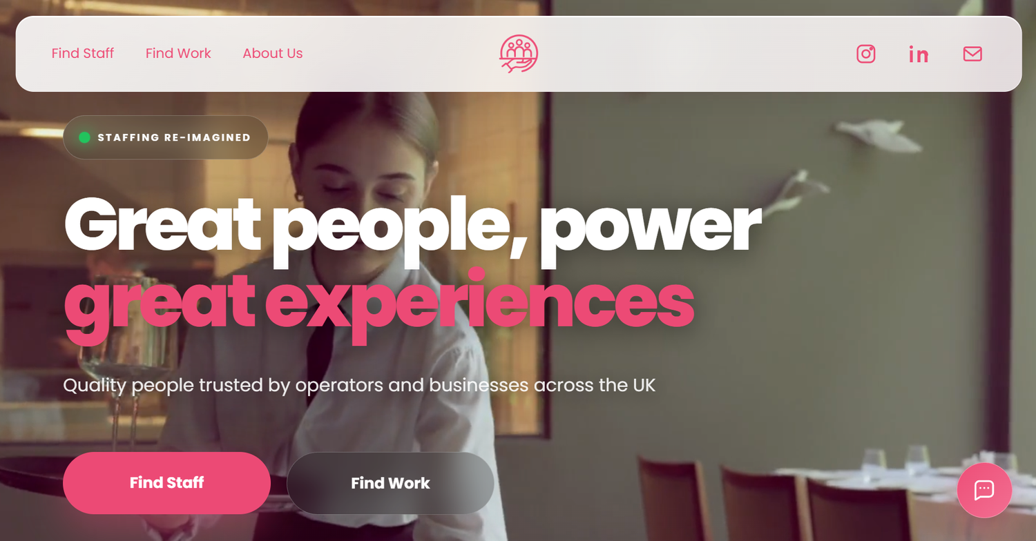 The Staffing People recruitment website homepage designed by Slump Studio