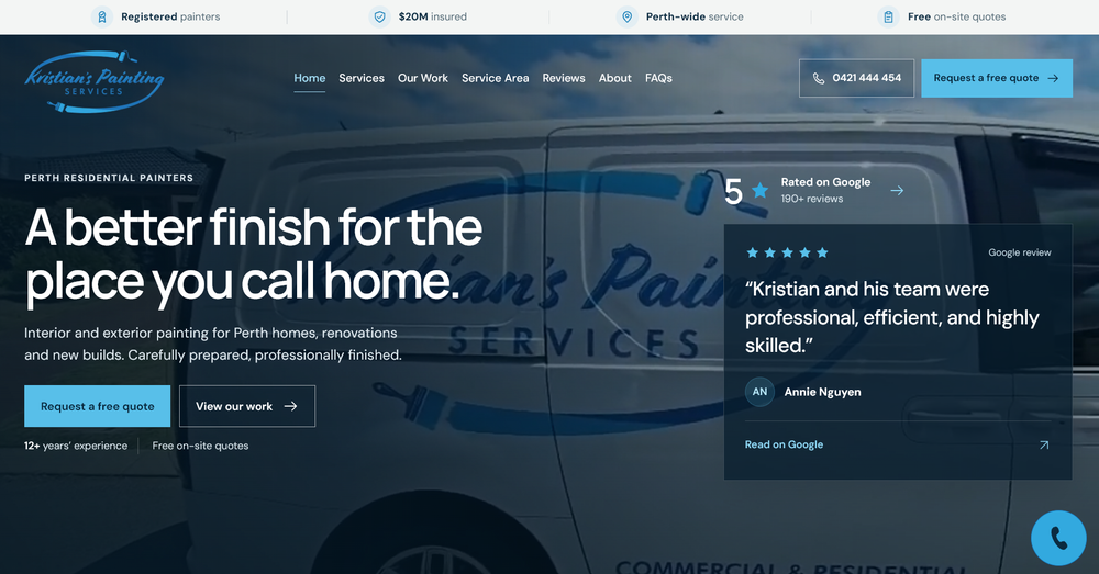 Preview of Kristian’s Painting website
