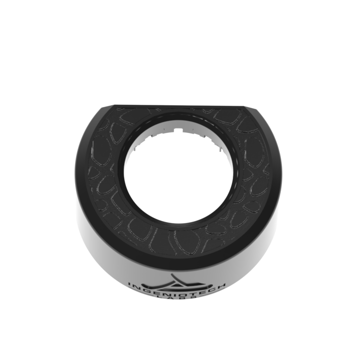 Black Edge sprinkler guard, top view render showing its straight edge / Protector para borde negro, vista superior.
