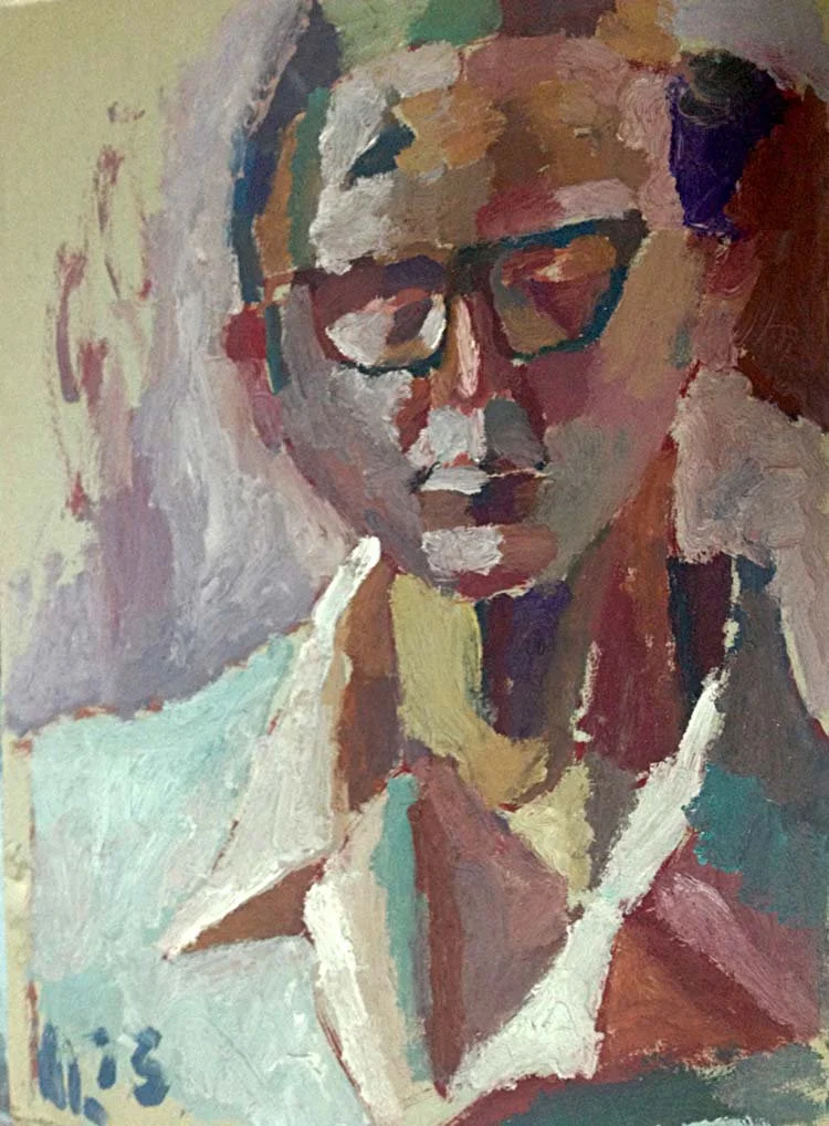 My cousin, oil paper, 30 x 40 cm, 1975