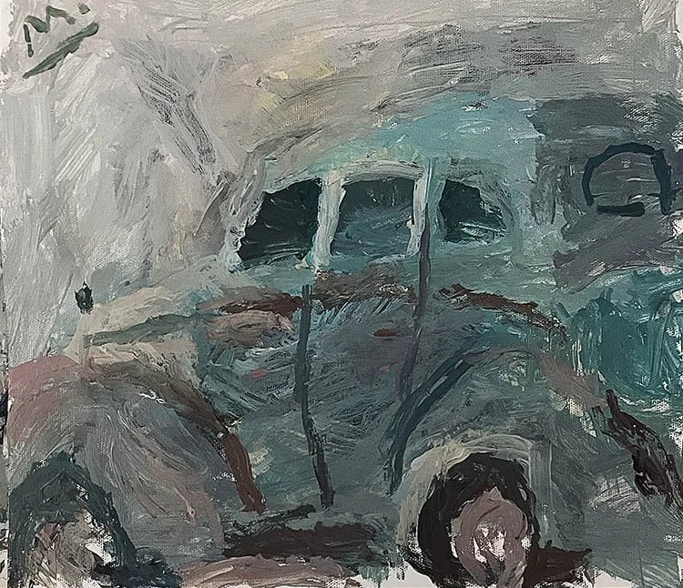 Vintage English, acrylic on canvas, 30 x 35 cm, 2026