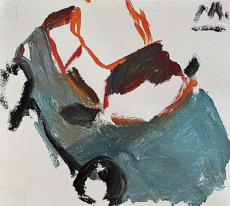 Mini in turquise, acrylic on canvas, 30 x 30 cm, 2025