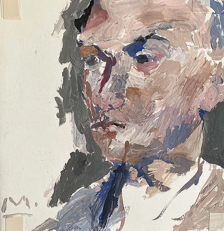 Young boy, acrylic on paper, 30 x 30 cm, 2026