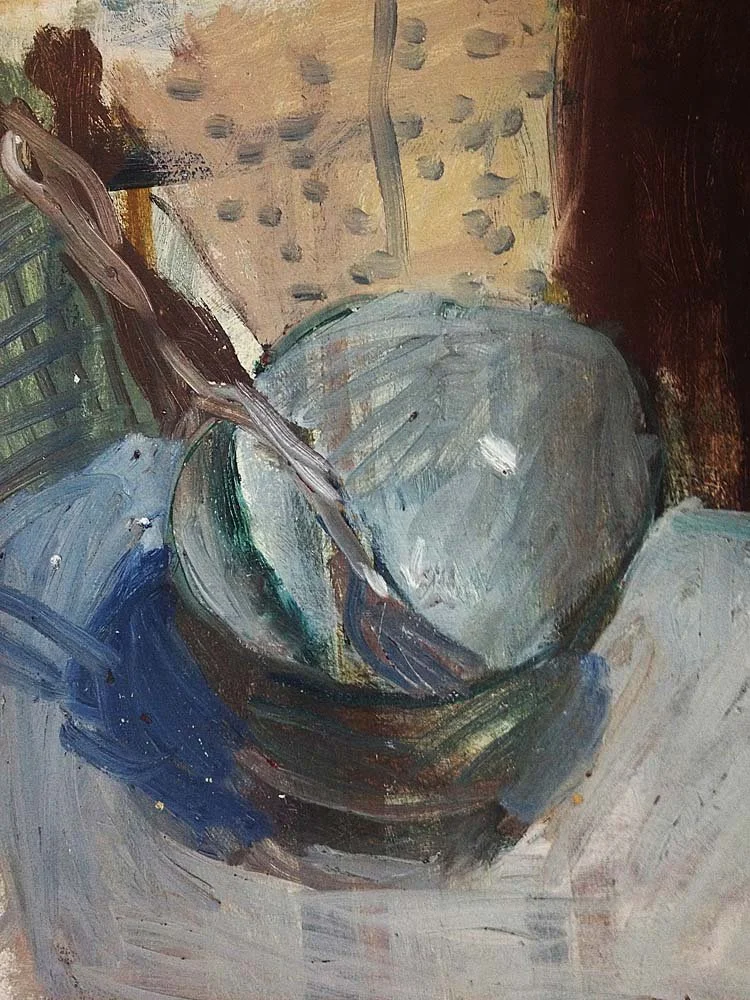 bowl and spoon, oil on canvas, 40 x 50 cm, 1978