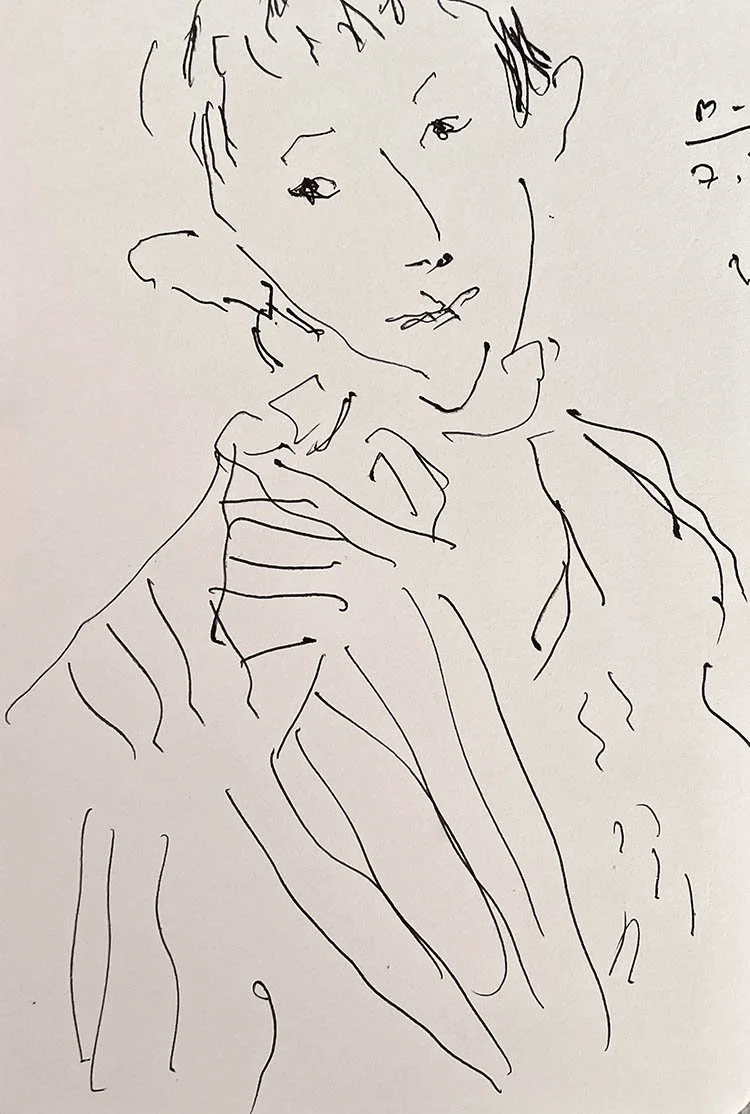 Young boy, ink drawing, 17 x 20 cm, 2026