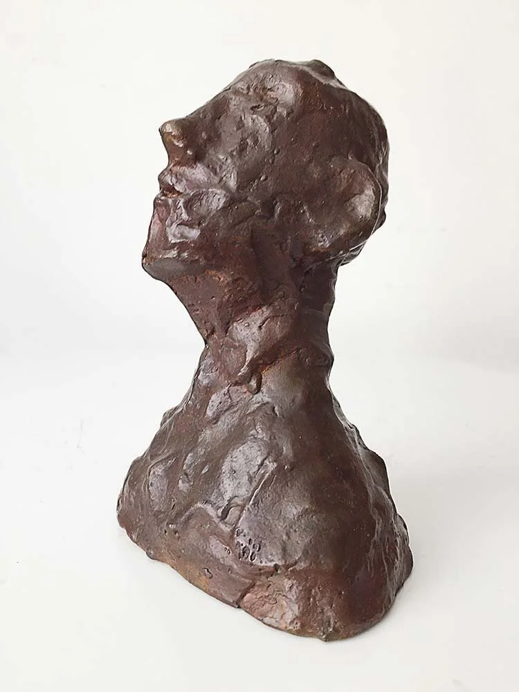 Sculpture of a man’s bust with an abstract, rough texture, 12 cm, 2015