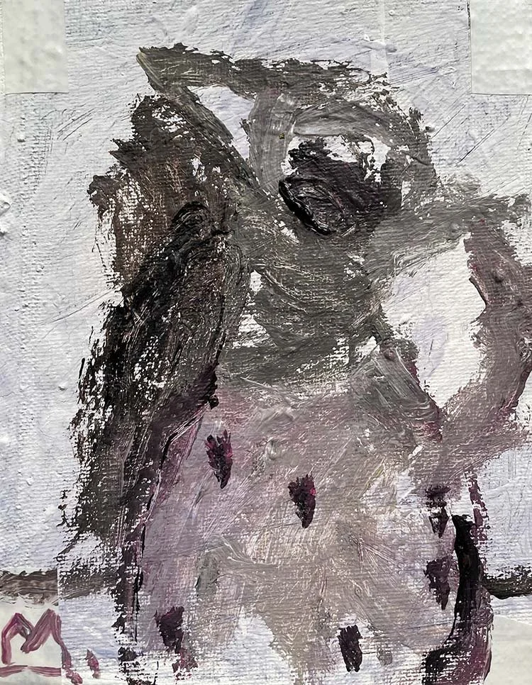 Vase in brown, acrylic on canvas, 22 x 27 cm, 2026