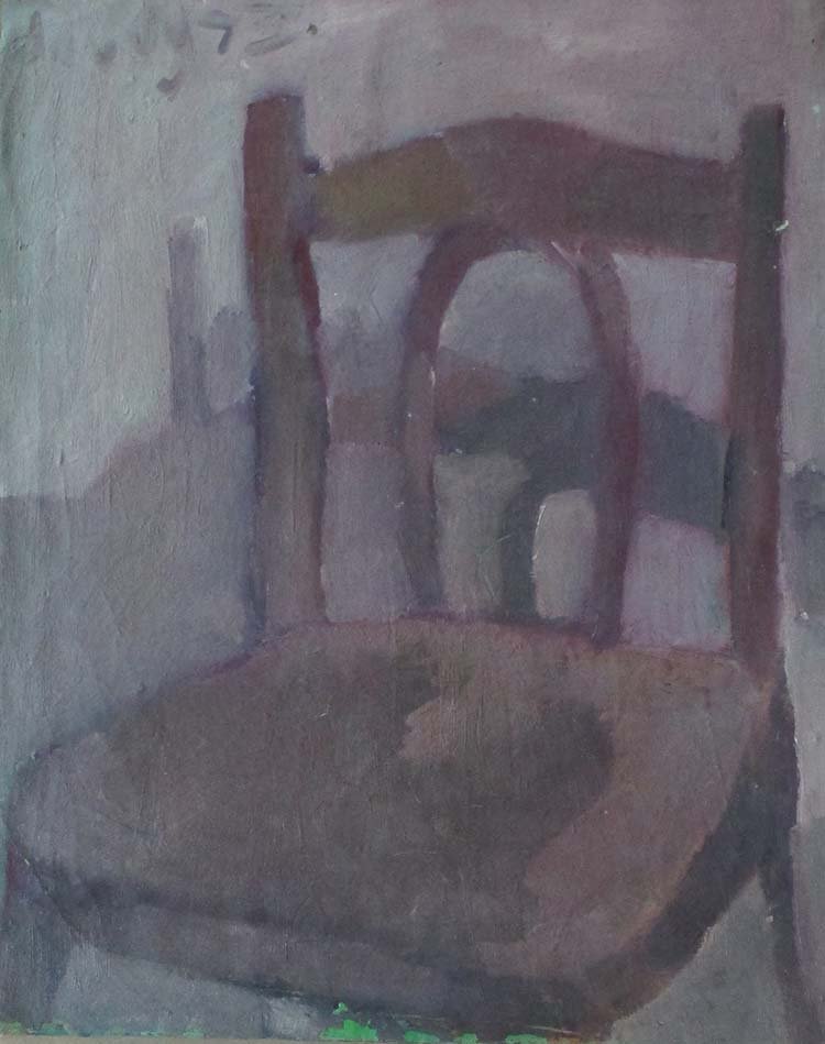 Wooden chair, oil on canvas, 40 x 50 cm, 1972