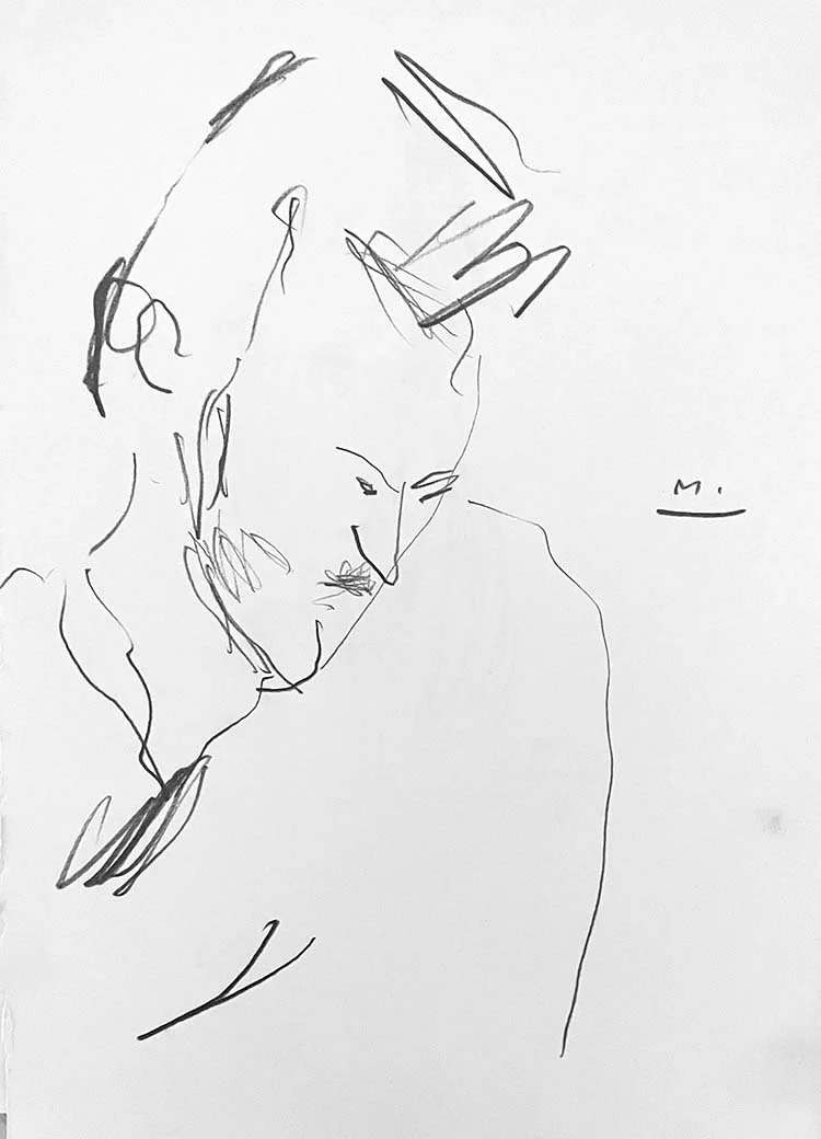 Ahmed Maher, pencil drawing, 20 x 30 cm, 1994