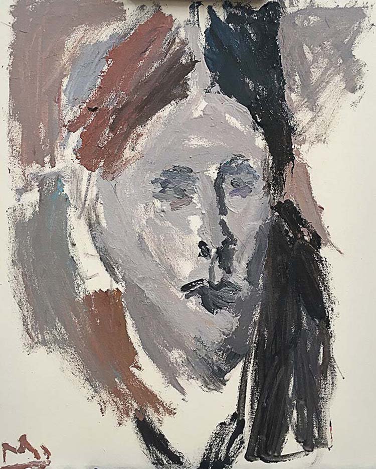 Lady with a brown hair, oil on canvas, 30 x 40 cm, 2017