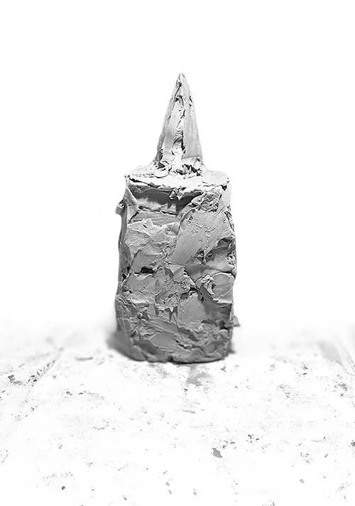 Pyramid on a block base 5, clay, 2022