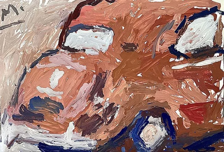 Citroen in brown red, gouache on paper, 20 x 30 cm, 2026