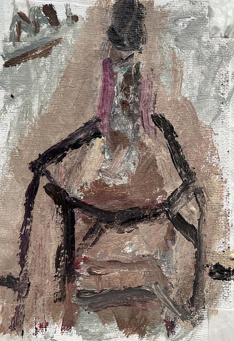 Brown bottle, acrylic on canvas, 22 x 25 cm, 2025