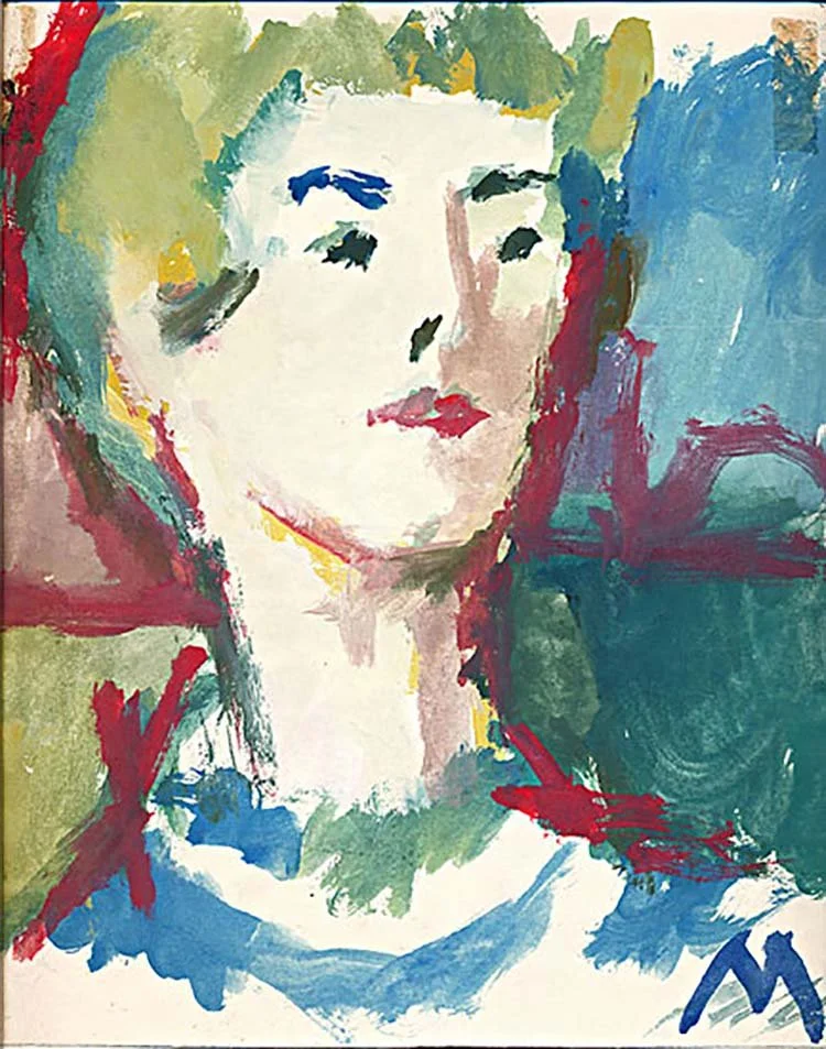 Aunt Lilo, gouache on paper, 30 x 33 cm, 1974
