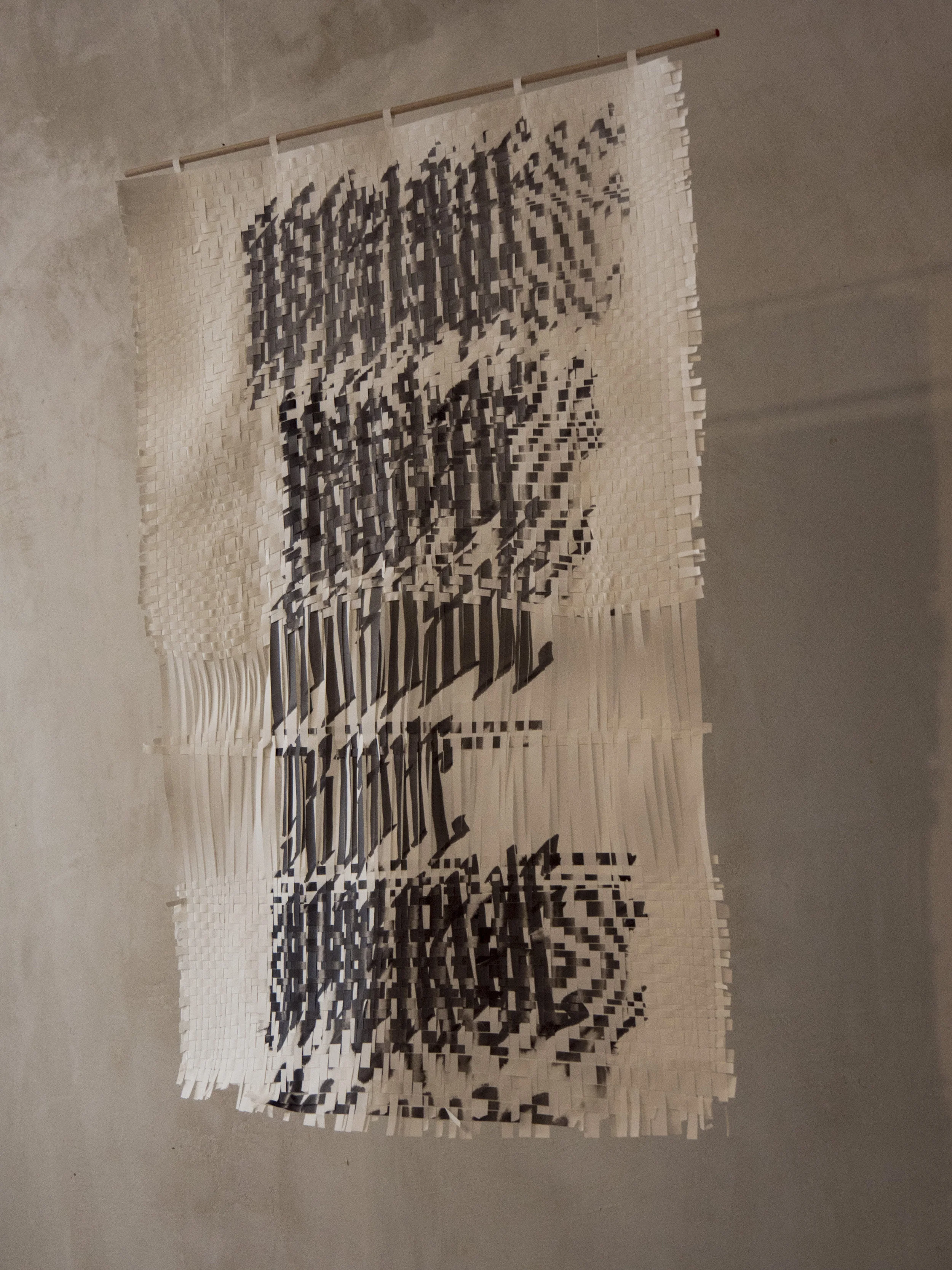 ˈbʌɪpɑːs. | Ink on woven paper, 70x100 cm*Source language: Russian
