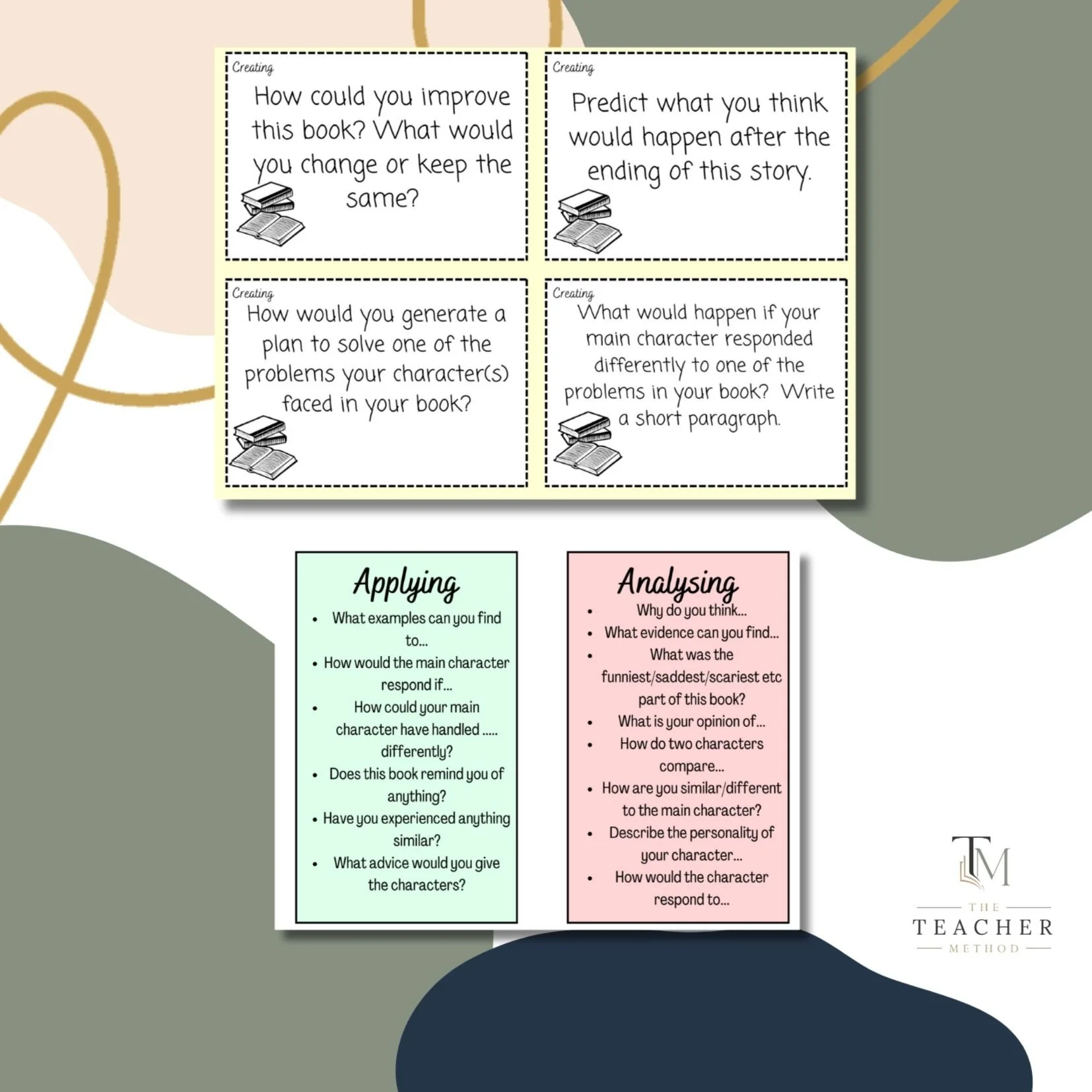Guided Reading Task Cards and Question Prompts