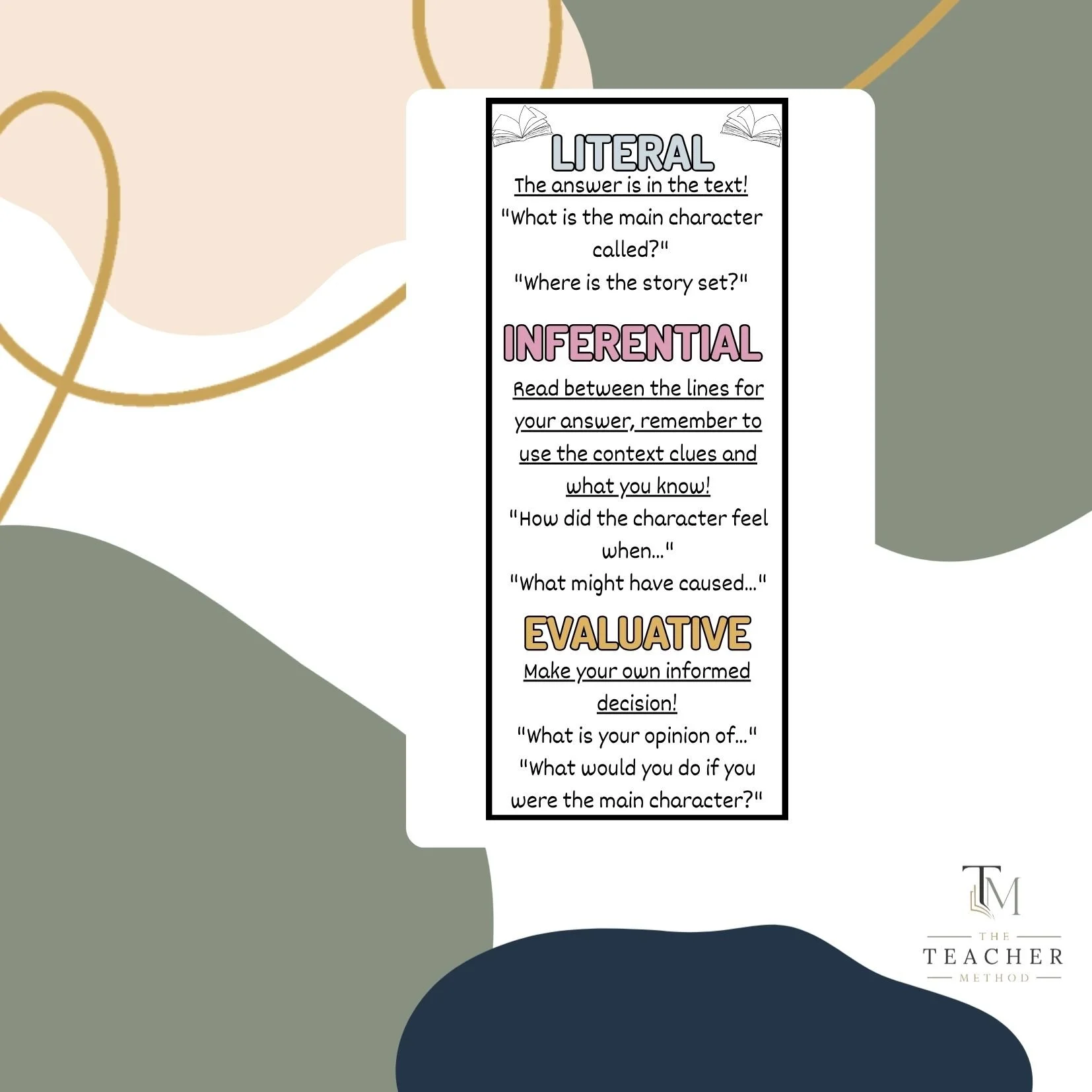 Types of Questions bookmarks