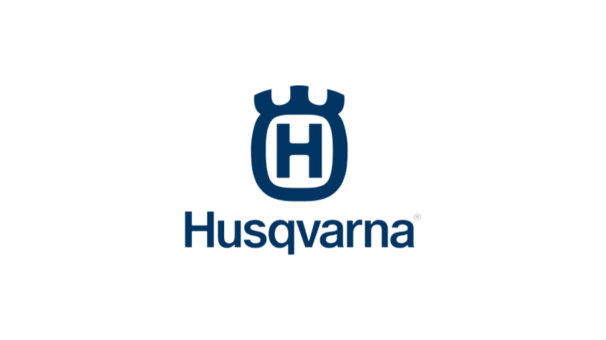 Husqvarna logo with a stylized H and crown above the brand name