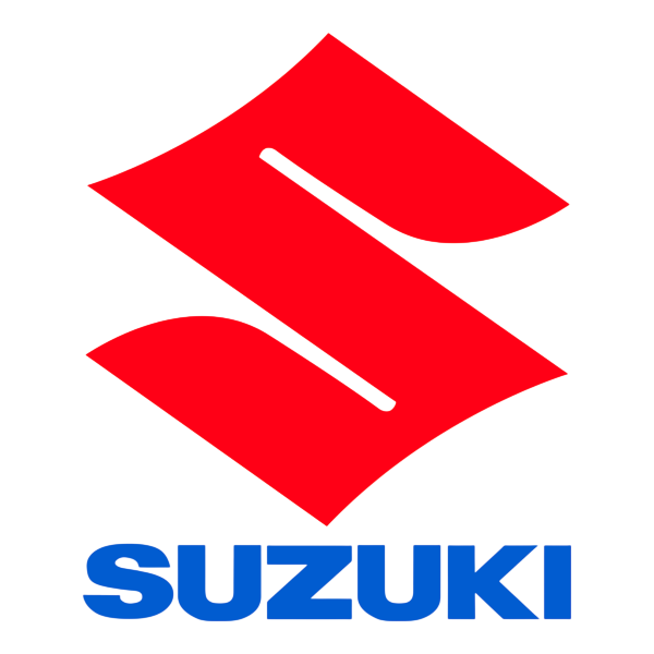 Suzuki logo with a red stylized 'S' and blue 'SUZUKI' text underneath.