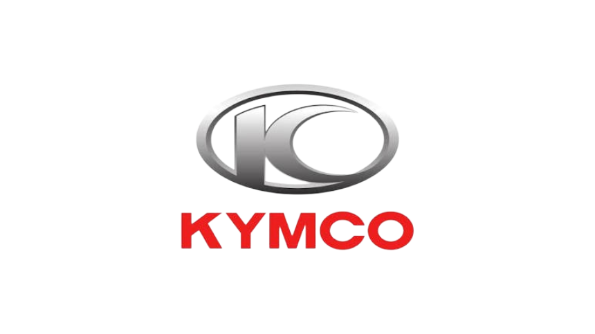 KYMCO logo with a silver oval emblem containing the number 10.