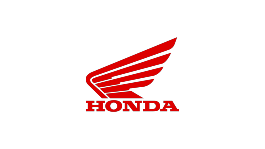 Red Honda logo with stylized wings and the word 'HONDA' underneath, on a black background.