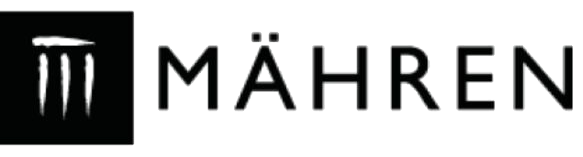 Logo with the letter 'T' inside a square on a black background, next to the word 'MÄHREN' in white text.