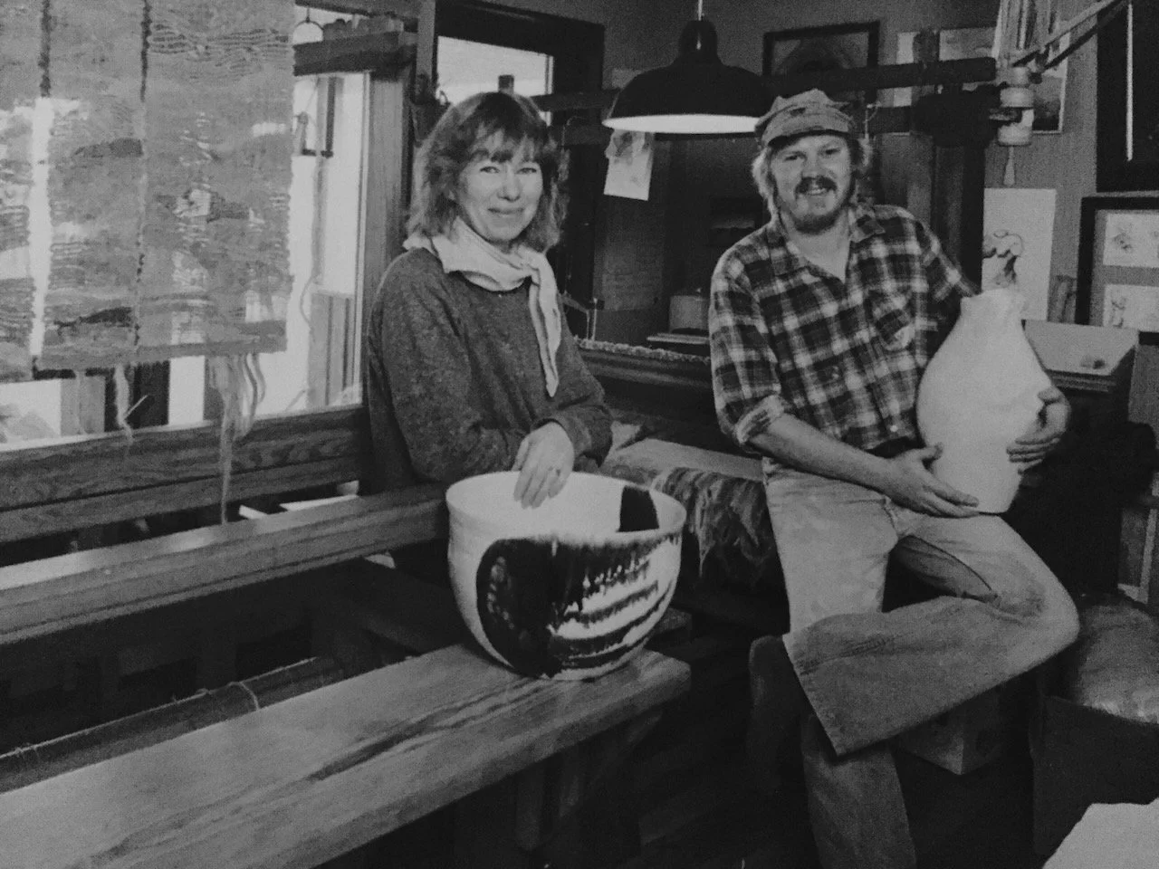 Tillsammans med Hans Bengtsson i vår gemensamma Ateljé, Heberg -77