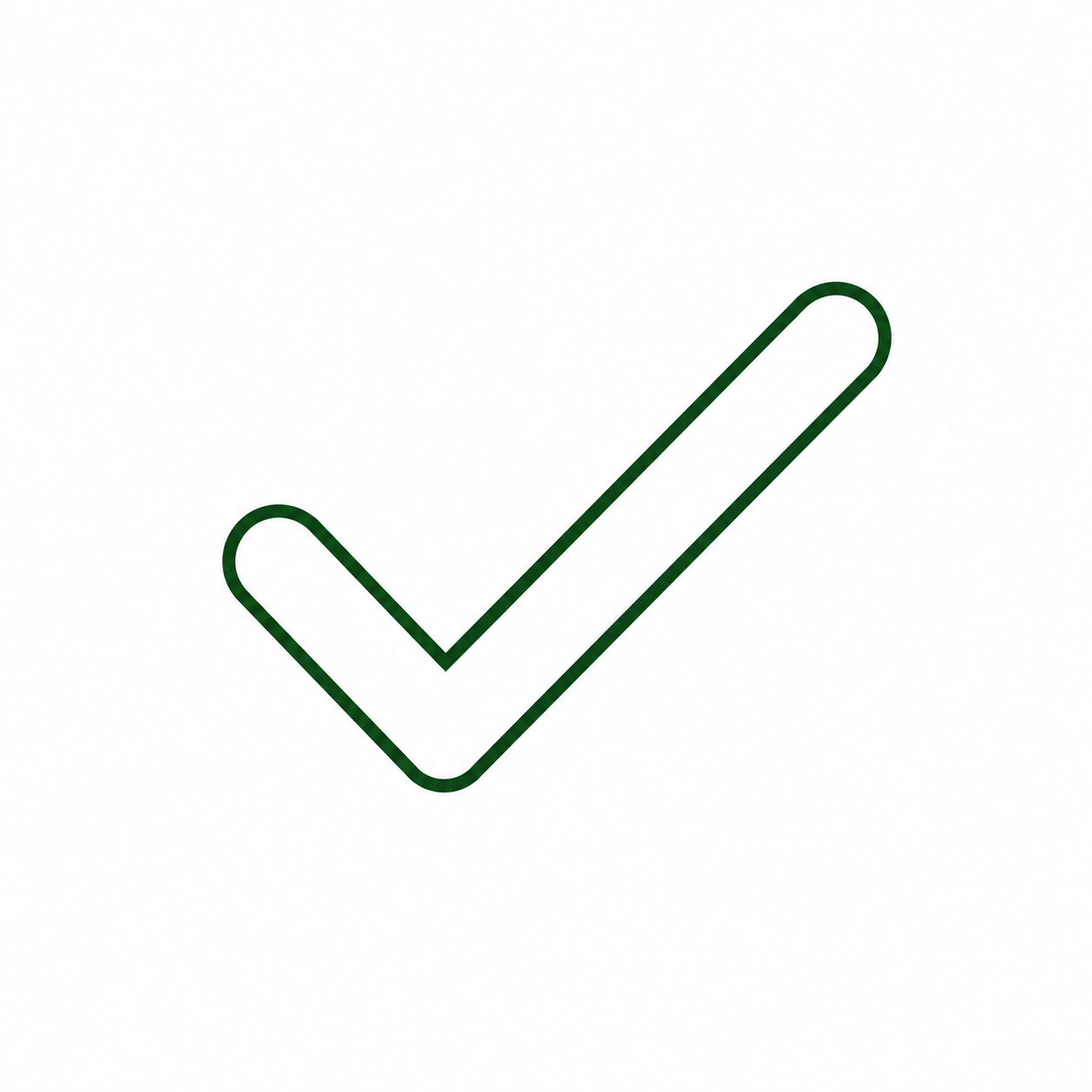 Green check mark icon on white background.