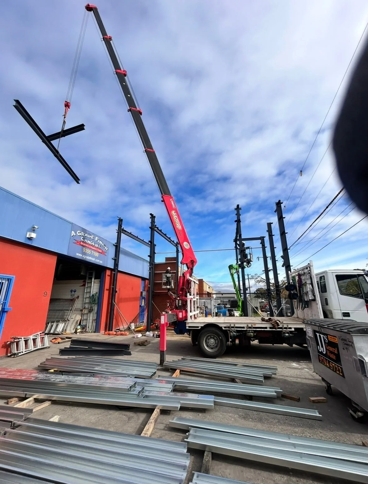 JARK CRANES crane truck lifting structural steel in Melbourne