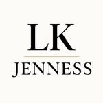 Logo with the letters 'LK' above the word 'JENNESS' in black text on a white background.