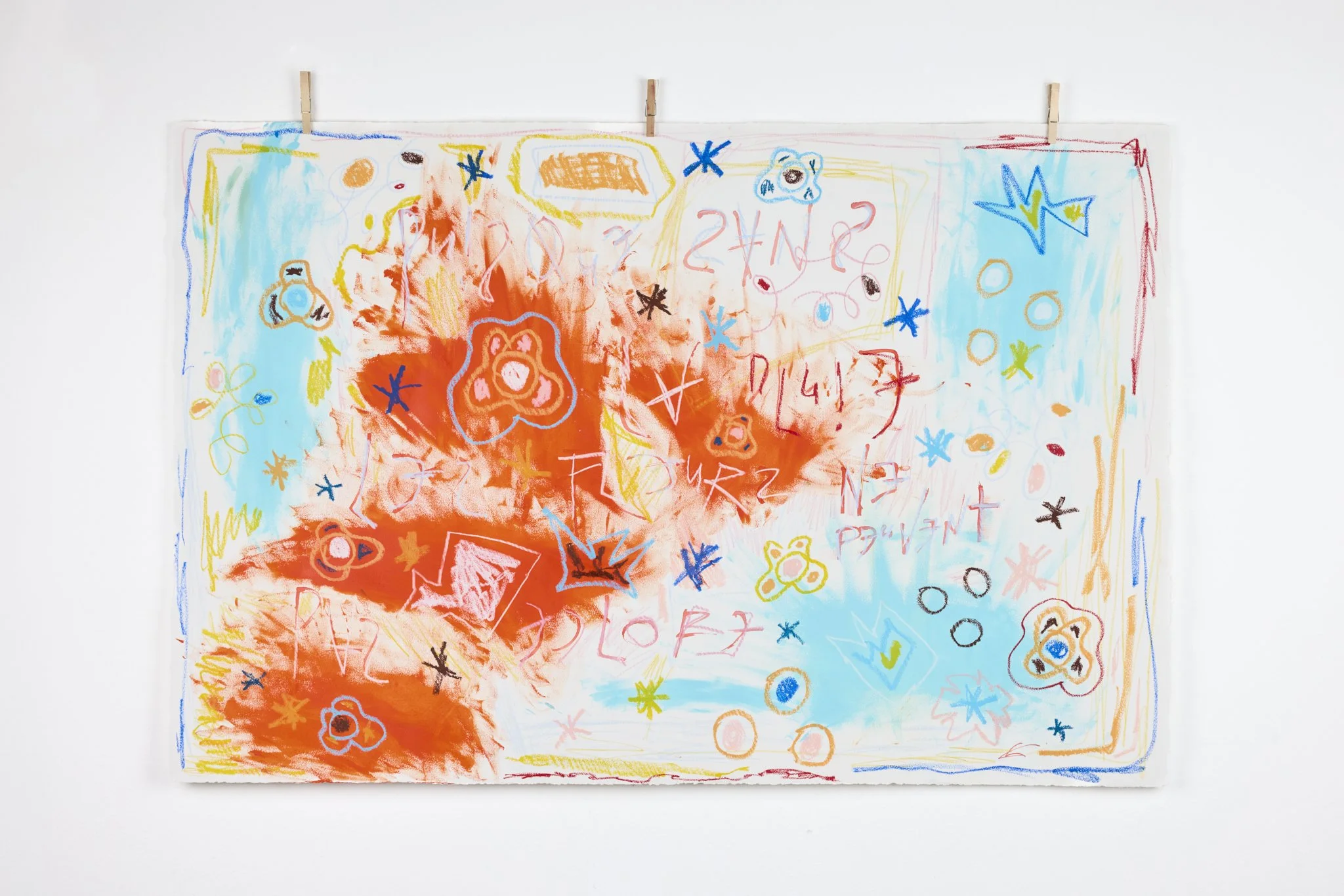 Fleurir - 2026 - Acrylique, pastel à l'huile et encre de chine sur papier - 80 x 120 cm 