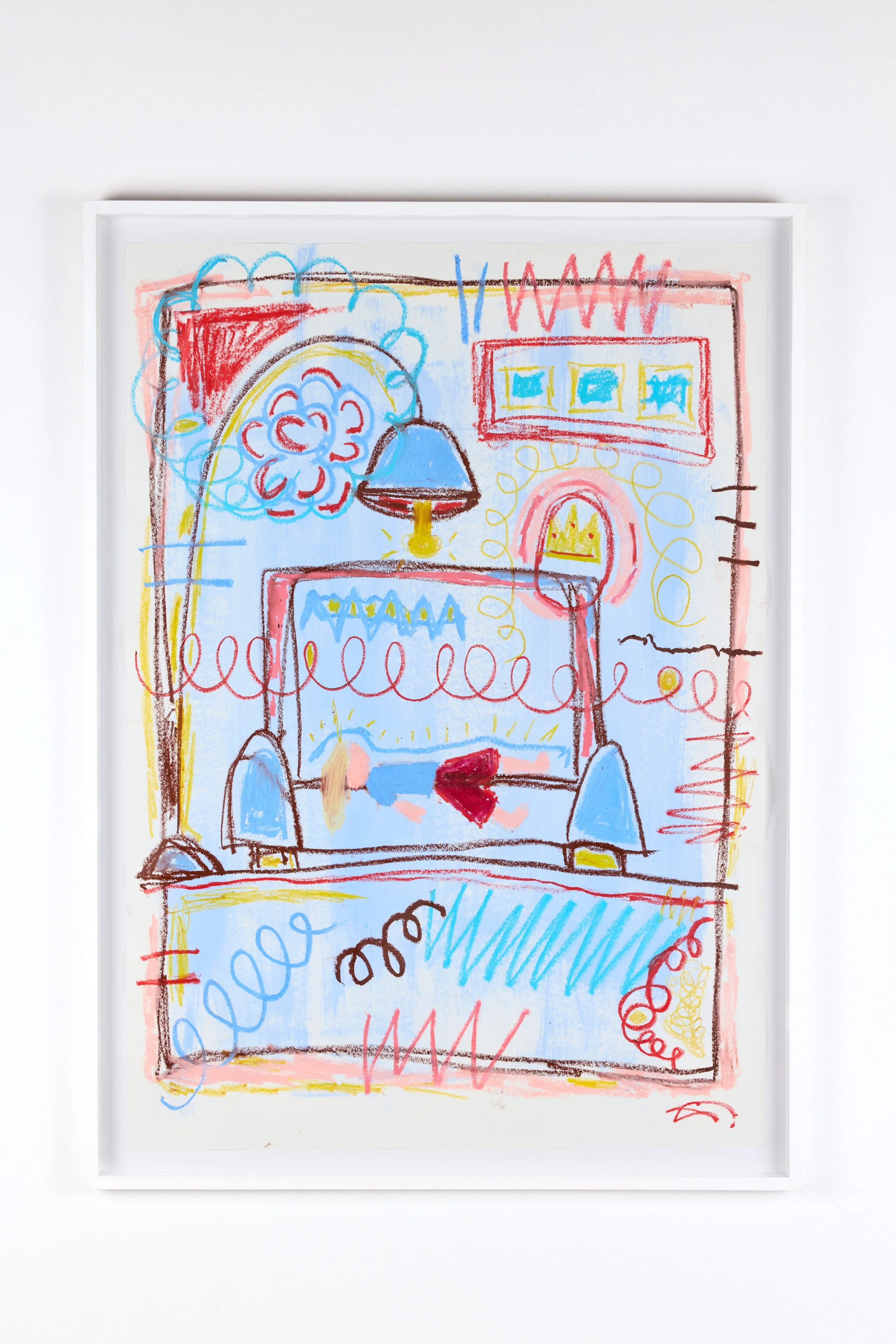 La flemme 1 - 2026 - Acrylique et pastel à l'huile sur papier - 100 x 80 cm 