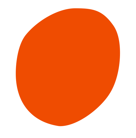 A single orange-red oval shape on a black background. Design and branding studio logo.