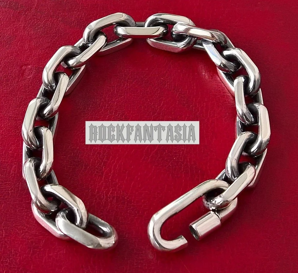 Anchor heavy wide solid 925 sterling silver bracelet chain mens carbine clasp gift