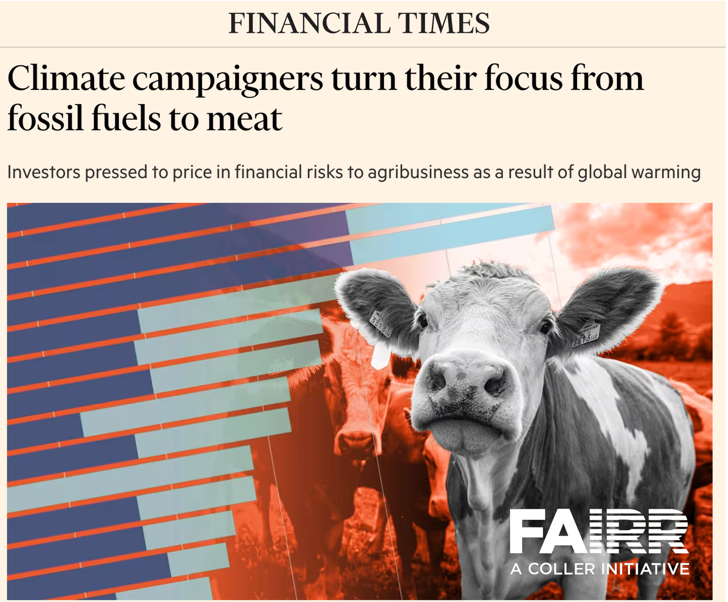  Sustainable food 
We've provided media activity, reporting, and content services to clients across the food sector. Our team's experience includes investor network  FAIRR , the    Business Benchmark on Farm Animal Welfare  and the   Access to Nutrit