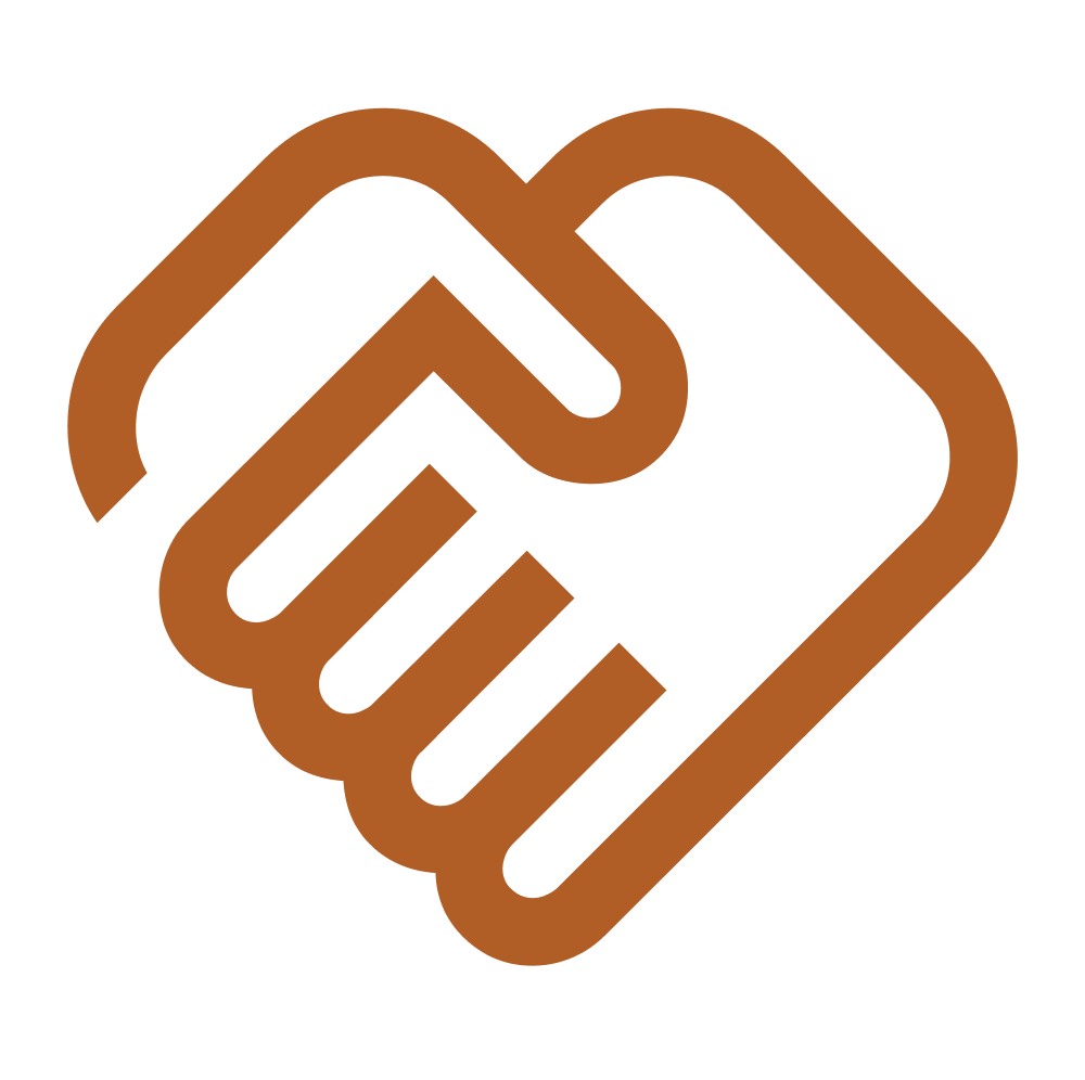 Handshake icon representing leveraged, on-the-job guidance