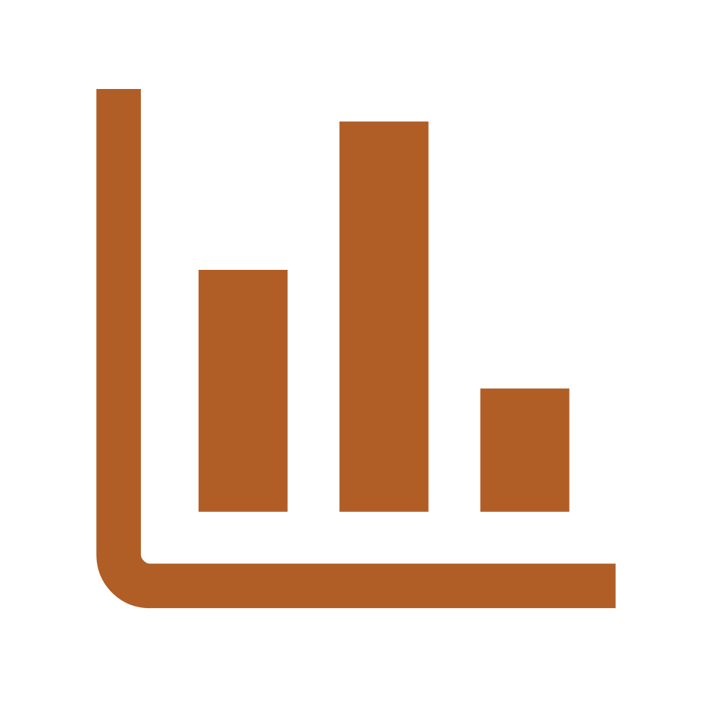 Bar chart icon representing finance services