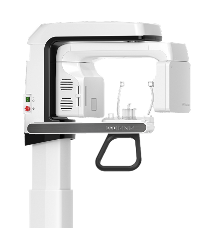 Medical imaging machine, likely an MRI or CT scanner, in a clinical setting.