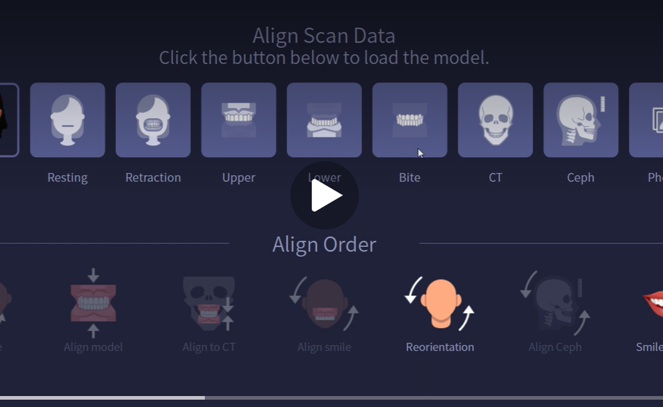 Screenshot of dental imaging software displaying X-ray images of a patient's skull and teeth, with the software name RealGUIDE Software visible.