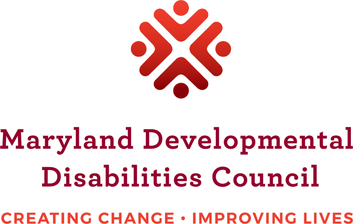 The logo of the Maryland Developmental Disabilities Council featuring stylized figures in a circular arrangement, with the text 'Maryland Developmental Disabilities Council' and the slogan 'Creating Change · Improving Lives' underneath.