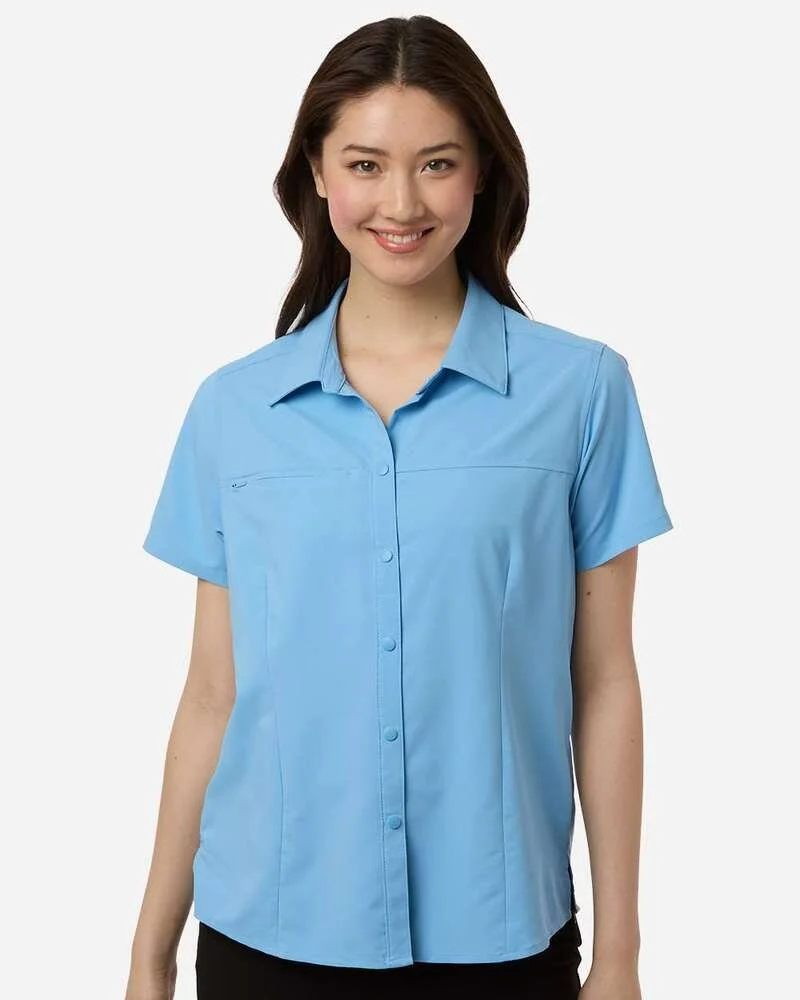 28043-core365-ce520w-women-s-ultrauvp-shoreline-short-sleeve-staff-shirt-front-columbia-blue.jpg